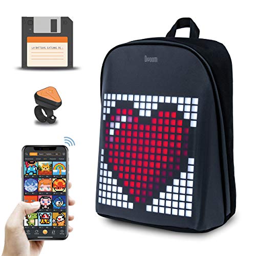 divoom Verbundenes Objekt – Geschenkidee – Geschenk für Jungen – Mädchen – Rucksack mit Pixel Art + Bluetooth-Fernbedienung + Powerbank 3