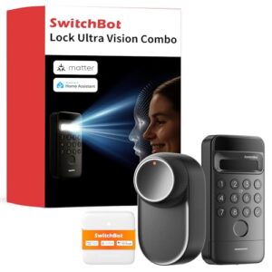 SwitchBot WLAN Smart Lock Ultra mit Keypad Vision, 3D-Gesichts-/Fingerabdruckerkennung