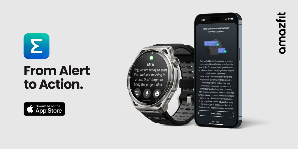 Amazfit rollt die Betaversion der iOS-Benachrichtigungsweiterleitung (Apple-Integration) in Europa aus