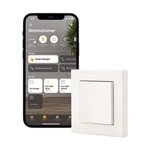 Eve Light Switch – Smarter Lichtschalter (Apple HomeKit), Einfach-, Wechsel- & Kreuzschaltung, kompatibel mit Mehrfachschaltern, Zeitpläne, anpassbares Design, keine Bridge nötig, Bluetooth/Thread