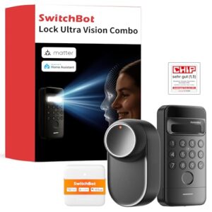 SwitchBot WLAN Smart Lock Ultra mit Keypad Vision, 3D-Gesichts-/Fingerabdruckerkennung