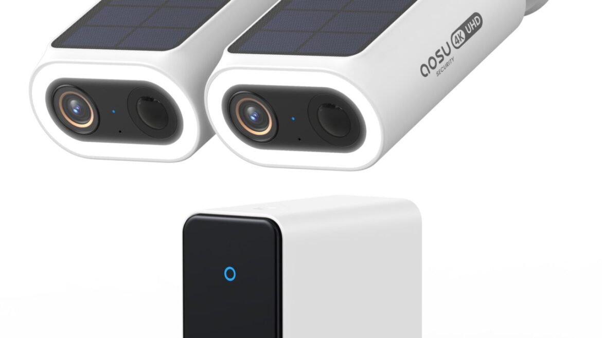 aosu SolarCam P1 Max System-2 mit zwei 4K-Solarkameras und aosuCortex-Sicherheitszentrale