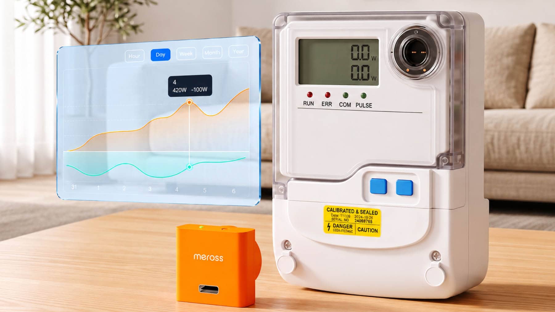 Meross EM01P Lesekopf am digitalen Stromzähler mit Home Assistant und App
