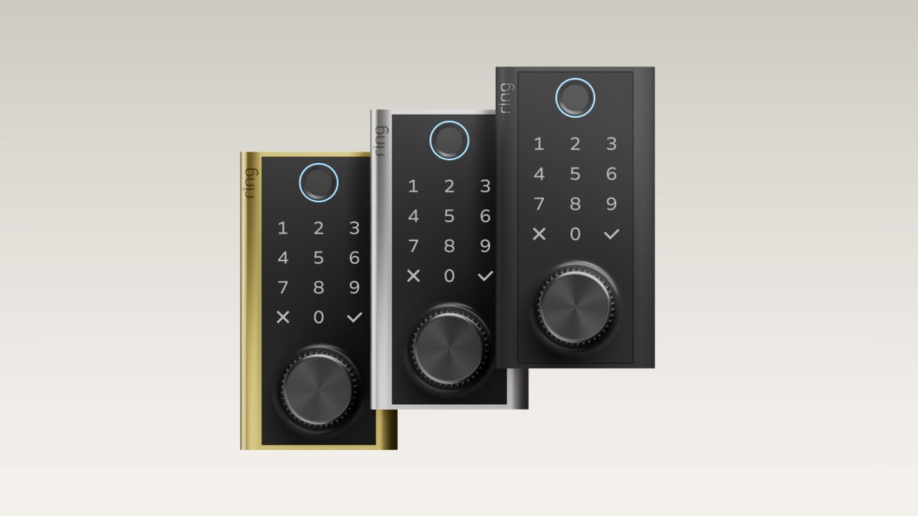Drei Ring Smart Locks in Schwarz, Silber und Messing